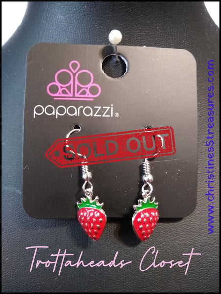 Starlet Shimmer Strawberry Earrings ~ Paparazzi