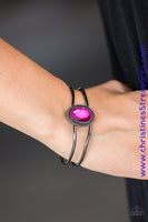 All Done Up - Pink Hinged Bracelet ~ Paparazzi Bracelets