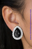 All Haute And Bothered - Black Clip On Earrings ~ Paparazzi