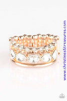 Backstage Sparkle - Rose Gold Ring ~ Paparazzi Rings