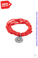 Badlands Botany - Red Bracelet Paparazzi Bracelets