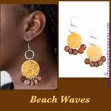 Beach Waves - Yellow Earrings ~ Paparazzi Acrylic