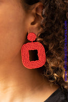 Beaded Bella - Red Earrings ~ Paparazzi