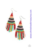 Beaded Bohemian - Red Earrings ~ Paparazzi