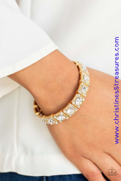 Blinged Out - Gold Bracelet ~ Paparazzi Bracelets