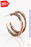 Born To Beam - Copper Earrings Paparazzi