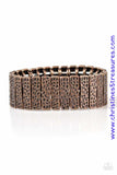 Delicately hammered in shimmery textures, antiqued copper plates are threaded along stretchy elastic bands, creating an indigenous look around the wrist. Sold as one individual bracelet.  P9IN-CPXX-067XX