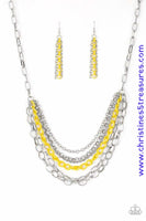 Color Bomb - Yellow Necklace ~ Paparazzi