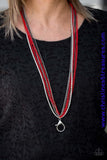 Colorful Calamity - Red Lanyard ~ Paparazzi Necklace