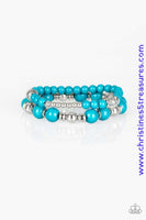 Colorful Collisions - Blue Bracelets ~ Paparazzi