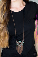 Colorfully Colossal - Copper Necklace ~ Paparazzi