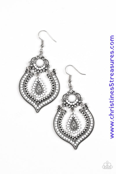 Congo Cadence - White Earrings ~ Paparazzi