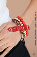 Courageously Couture - Red Bracelets ~ Paparazzi