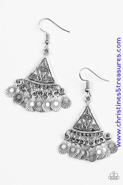 Dancing Drylands - Silver Earrings ~ Paparazzi