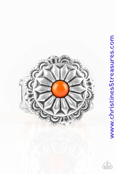 Daringly Daisy - Orange Ring ~ Paparazzi Rings