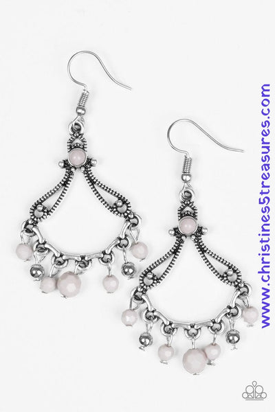 Dazzling Date Night - Silver Earrings ~ Paparazzi