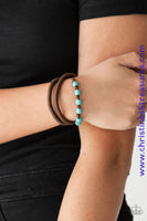 Desert Quest - Blue Slip Knot Bracelet ~ Paparazzi
