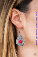 Desert Storm - Red Earrings ~ Paparazzi