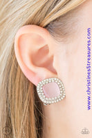 Dew What I - Pink Clip-On Earrings ~ Paparazzi