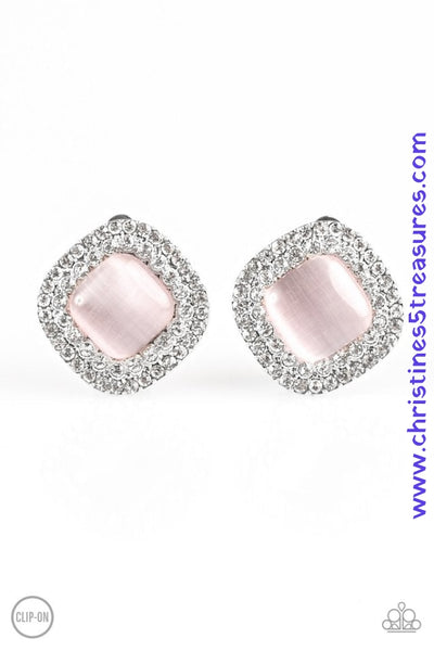 Dew What I - Pink Clip-On Earrings ~ Paparazzi