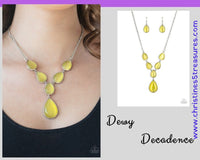 Dewy Decadence Yellow Necklace ~ Paparazzi