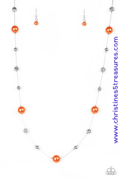 Eloquently Eloquent - Orange Necklace ~ Paparazzi
