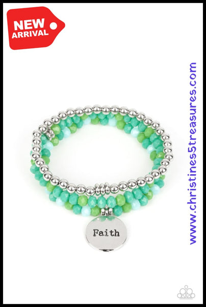 Fashionable Faith - Green Bracelets ❤️ Paparazzi
