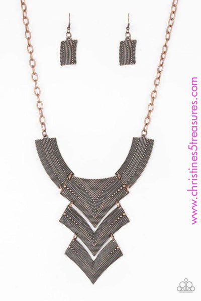 Fiercely Pharaoh - Copper Necklace ~ Paparazzi