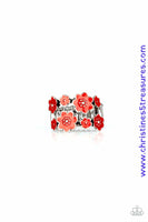 Floral Crowns - Red Ring ~ Paparazzi