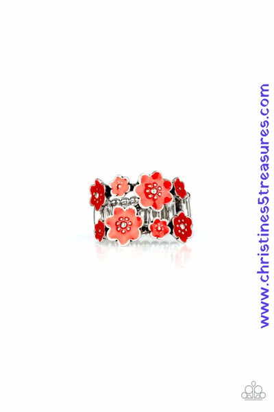 Floral Crowns - Red Ring ~ Paparazzi