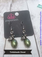 Floral Finery - Green Earrings ~ Paparazzi