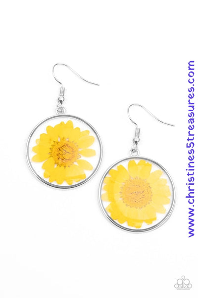 Forever Florals - Yellow Earrings ~ Paparazzi