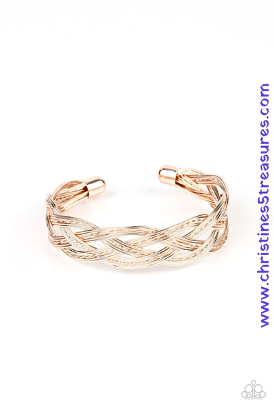Get Your Wires Crossed - Rose Gold Bracelet ~ Paparazzi Bracelets