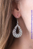 Glam About Town - White Earring ~ Paparazzi Earrings