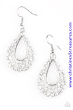 Glam About Town - White Earring ~ Paparazzi Earrings