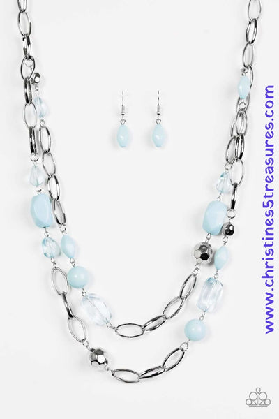 Gleam Weaver - Blue Necklace ~ Paparazzi