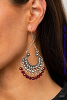 Glow Down In Flames - Red Earrings ~ Paparazzi