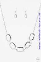 Gorgeously Geometric - Silver Necklace ~ Paparazzi