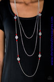Hibiscus Hideaway - Red Necklace ~ Paparazzi