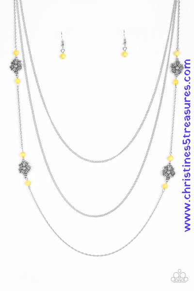 Hibiscus Hideaway - Yellow Necklace ~ Paparazzi