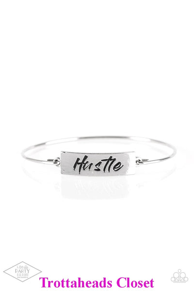Hustle Hard - Silver Bracelet ~ Paparazzi Inspirational