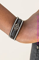 Hustlin Heart - Black Bracelet ~ Paparazzi