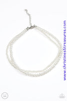 Ladies Choice - White Choker Necklace ~ Paparazzi