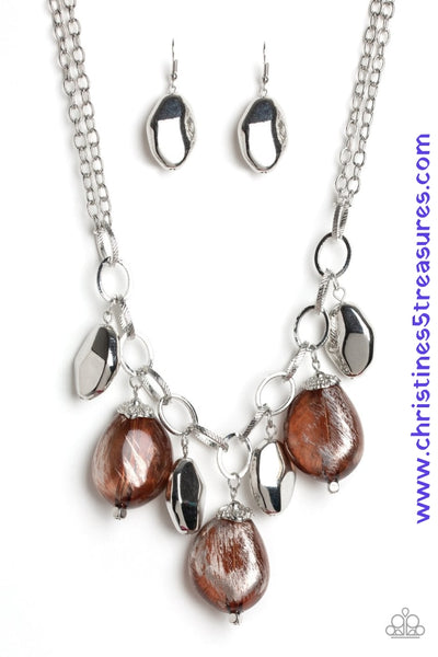 Looking Glass Glamorous - Brown Necklace ~ Paparazzi