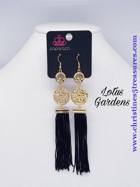 Lotus Gardens - Gold Earrings ~ Paparazzi Life Of The Party