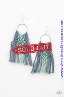 Macrame Rainbow - Blue Earrings ~ Paparazzi