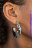 Mad About Shine - Black Hoop Earrings ~ Paparazzi