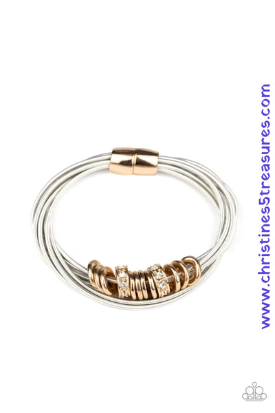 Magnetically Metro - Gold Bracelet ~ Paparazzi Bracelets