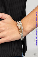 Magnetically Metro - Gold Bracelet ~ Paparazzi Bracelets