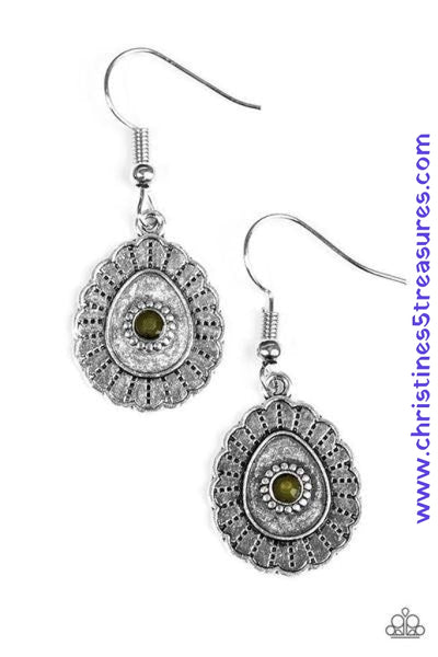 Magnificently Mayan - Green Earrings ~ Paparazzi